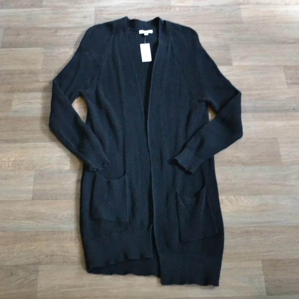 NWT BP. Longline Black Knit Open Knit Cardigan Sweater Size Small - Picture 2 of 6